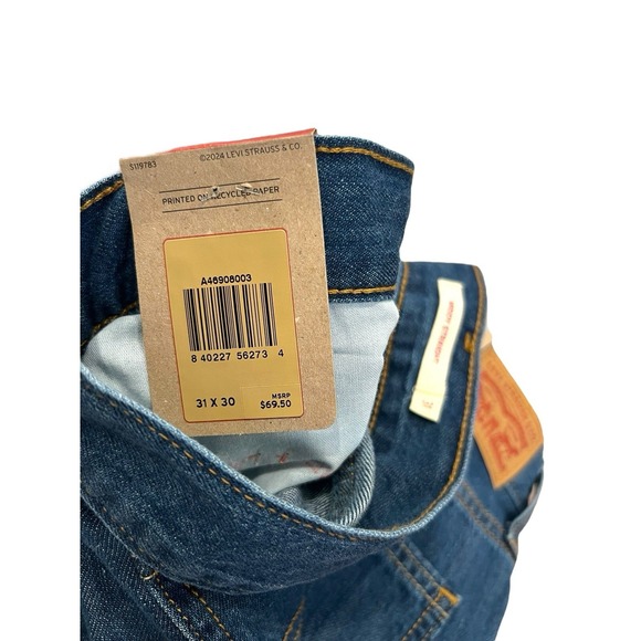 Levi's Middy Straight Jeans Denim‎ Women's 35x30 Medium Wash Mid-Rise NWT Soft - Picture 5 of 6